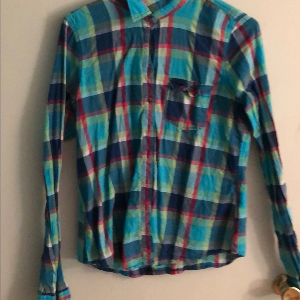 Button-down plaid shirt